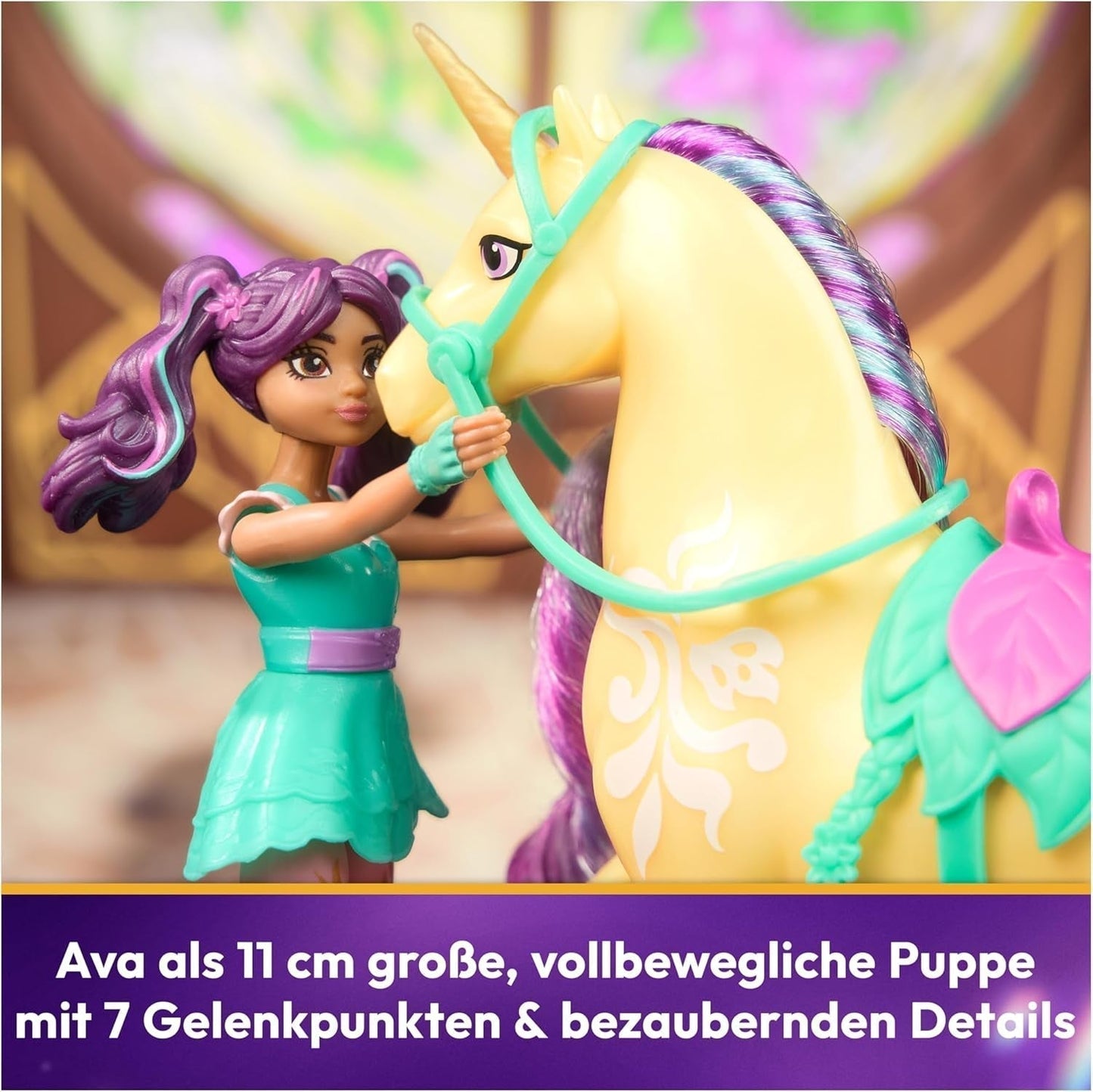 Unicorn Academy AVA e Unicorn Leaf Set - Personaggi originali alti circa 12 cm della popolare serie Netflix Con due accessori e spazzole per capelli Per giochi di ruolo fantasiosi, per bambini dai 4 anni in su Action figures Naty Shop
