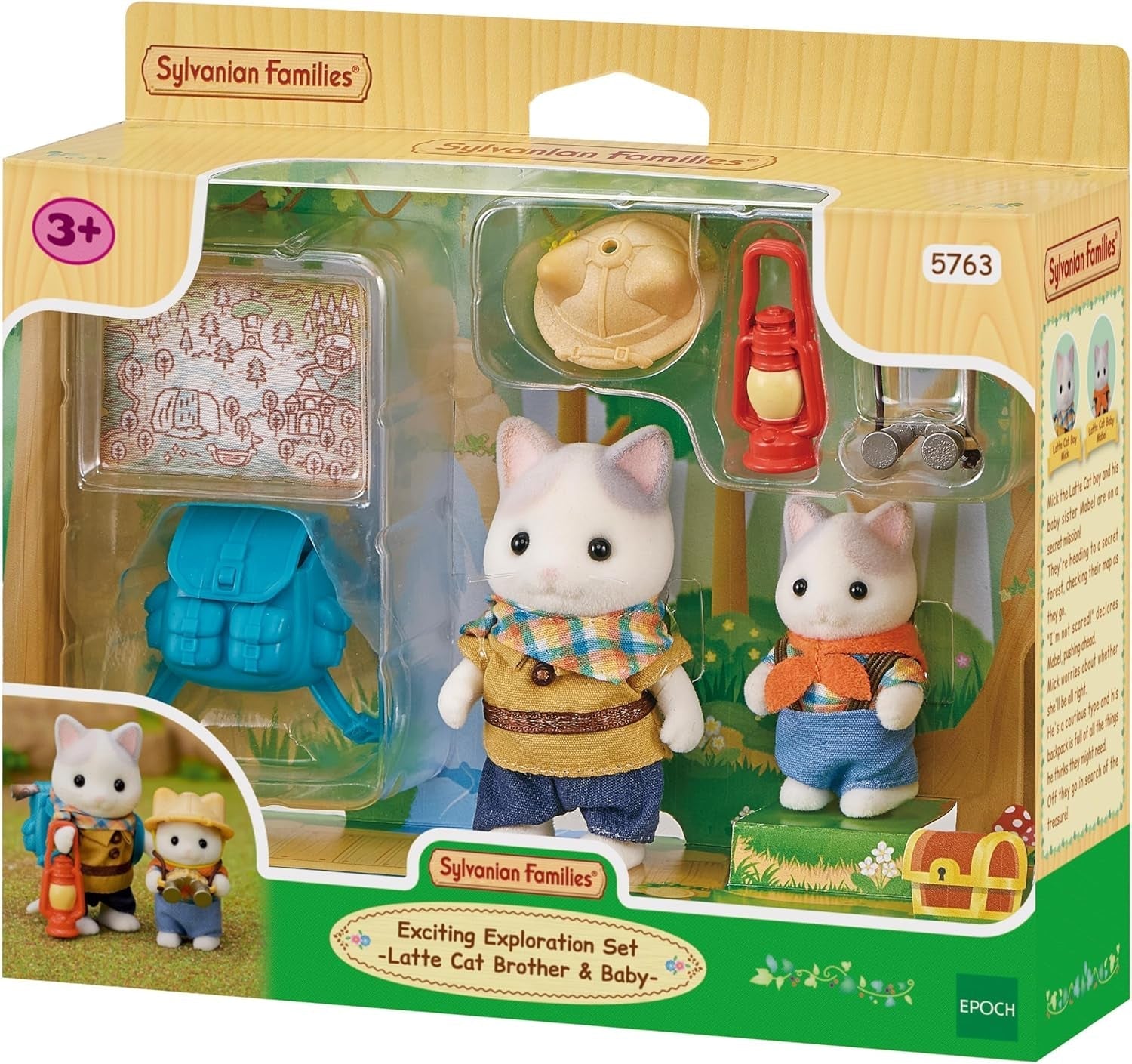 Sylvanian Families - 5763 Set Esploratore Avventura a 2 Figure Gatto del Latte Padre Ragazzo Figura Animale Giocattolo dettagliato per età 3+ Naty Shop Dolls Titolo predefinito