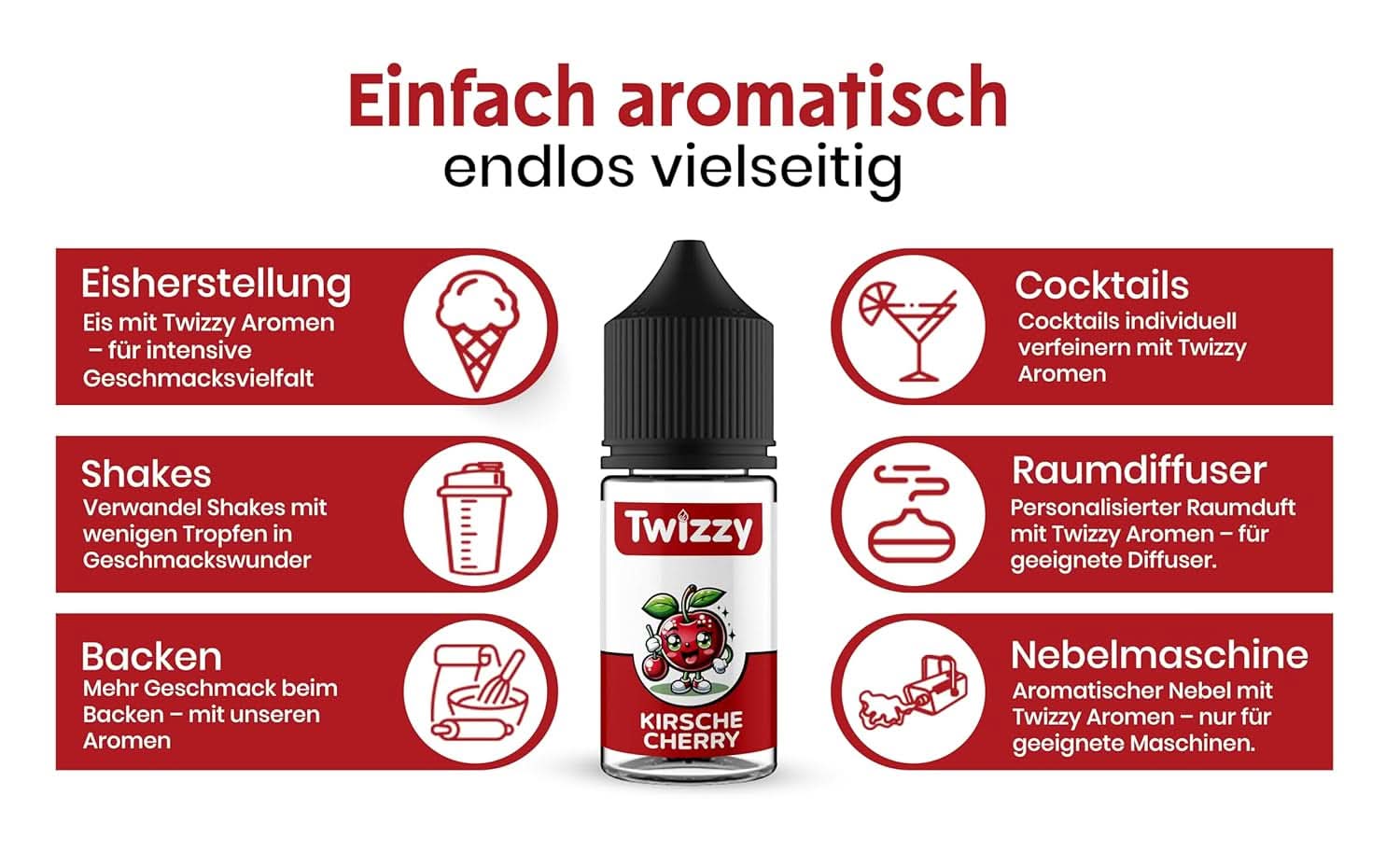 Twizzy, Aroma Concentrato di Ciliegia, 30 ml Aromi Naty Shop