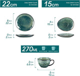 Servizio da caffè in gres Vancasso STARRY Set da caffè da 12 pezzi per 4 persone Include tazze da caffè e piattini Look vintage