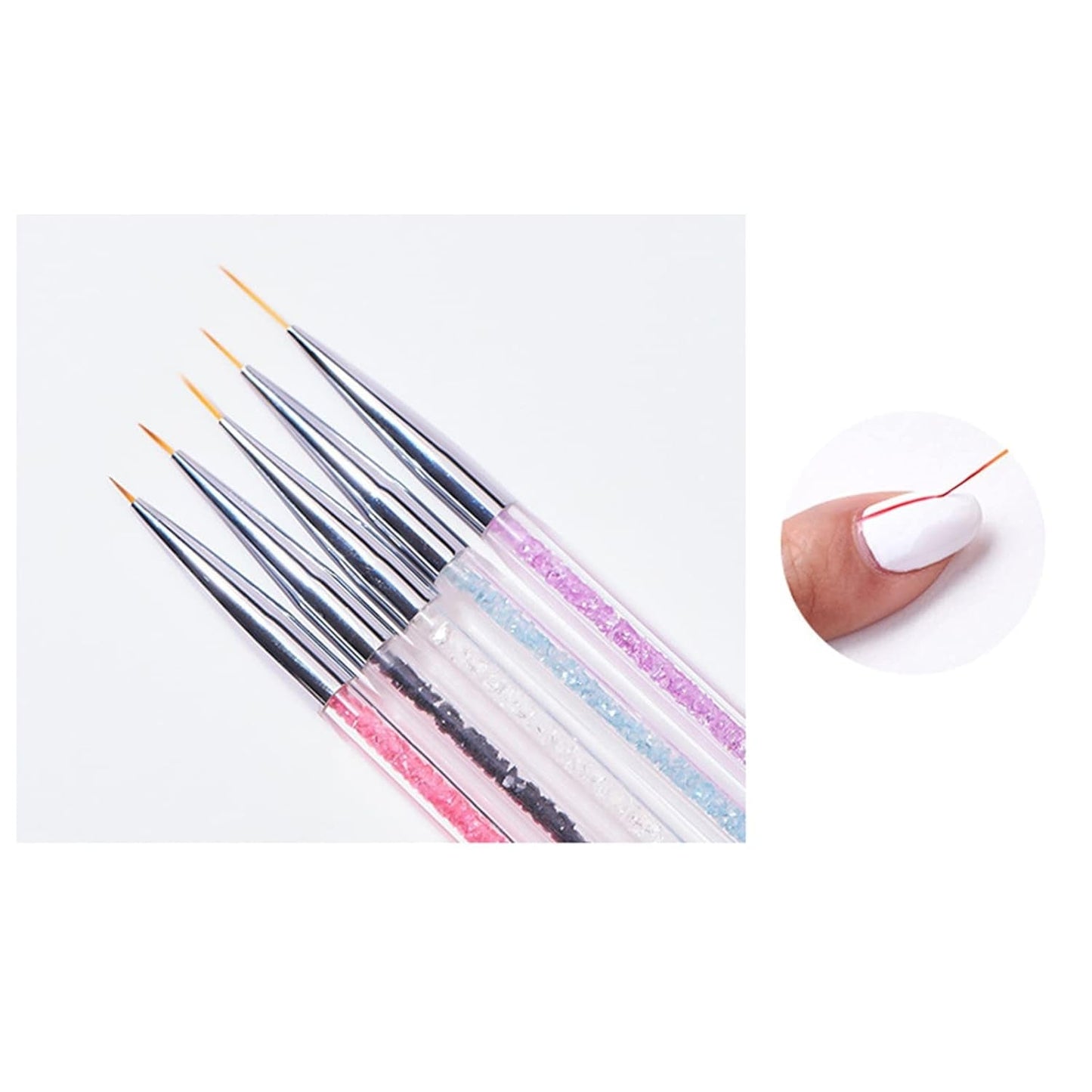 Set di 5 pezzi di pinsel Nagel, pinsel Nageldesign, strumenti per punteggiare nail art, penna acrilica professionale a doppia estremità per nail art design fai da te