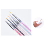 Set di 5 pezzi di pinsel Nagel, pinsel Nageldesign, strumenti per punteggiare nail art, penna acrilica professionale a doppia estremità per nail art design fai da te
