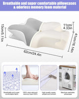 Cuscino per il collo, Cuscino di supporto laterale, Cuscino in memory foam, Cuscino ortopedico, Cuscino ergonomico di supporto per il collo per un supporto ottimale Cuscino di supporto laterale per schiena e stomaco (62 X 41 X 13 CM) Cuscini ortopedici cervicali Naty Shop