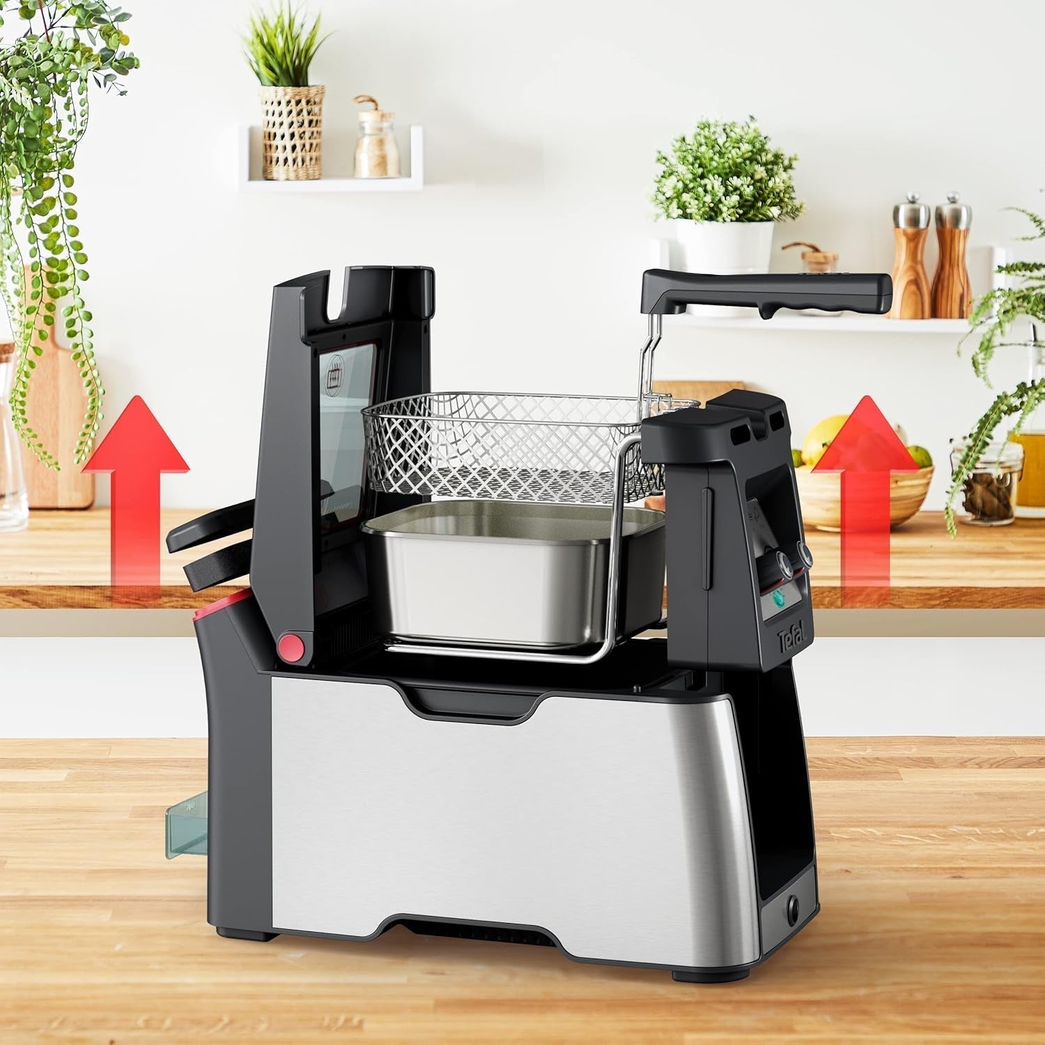 Friggitrice Tefal FR600D Clear Duo, frigge con meno fumo e odori, capacità 1,2 kg, termostato, timer, ampia finestra di visualizzazione senza nebbia Elettrodomestici Naty Shop