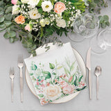 PAW - Tovaglioli 3 Veli (33 X 33 Cm) I 20 Pezzi I Perfetti per Compleanni, Feste, Matrimoni, Comunioni e Festività I Tovaglioli di Carta Colorata - Fiori, Rose I Colore: Momenti Floreali (Confezione da 2)