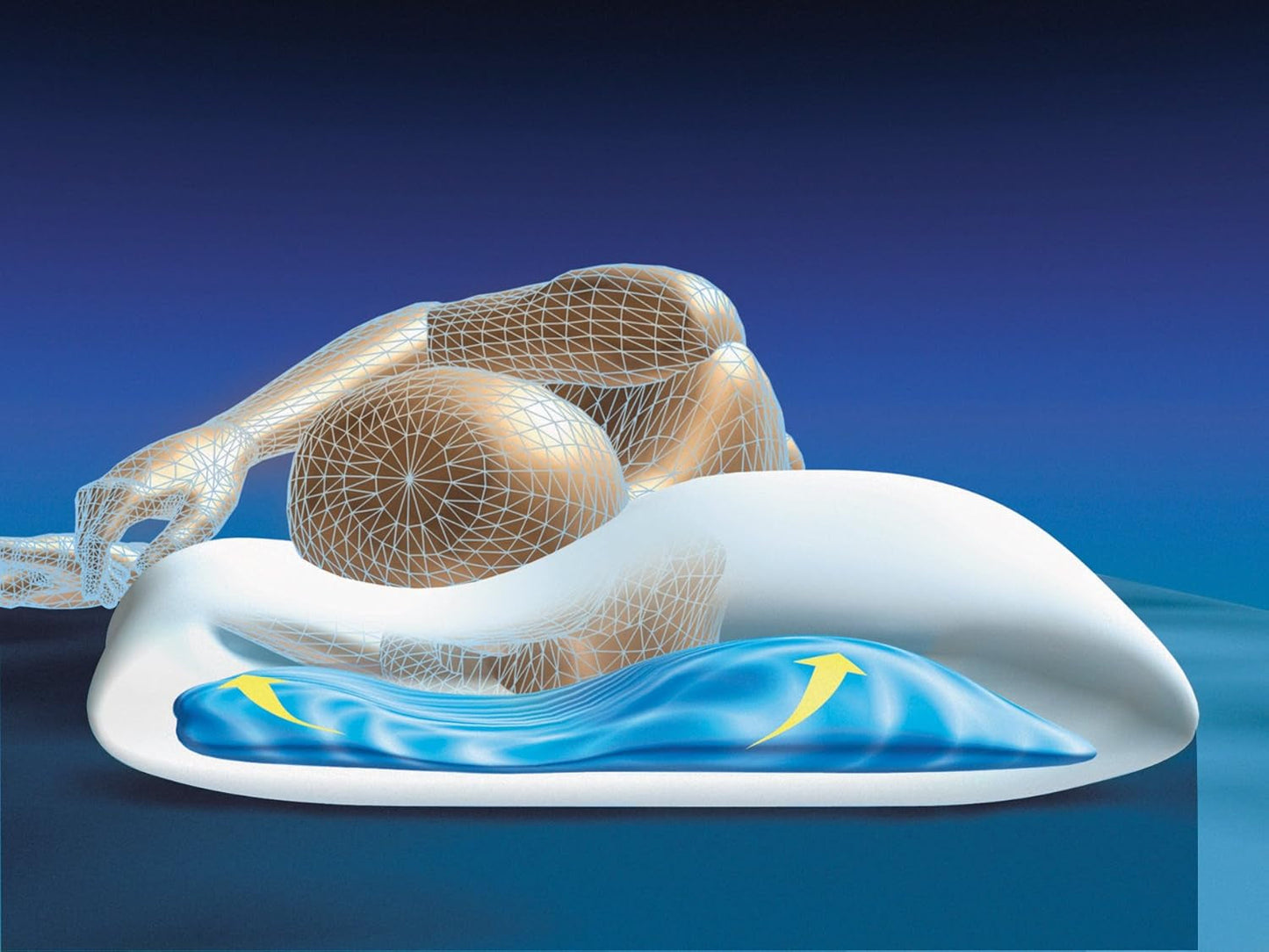Mediflow The Original 5008 Cuscino ad Acqua con Schiuma Viscosa 50X70 cm, Bianco, Singolo, 1 Pezzo (1 Confezione) Naty Shop Cuscini Standard