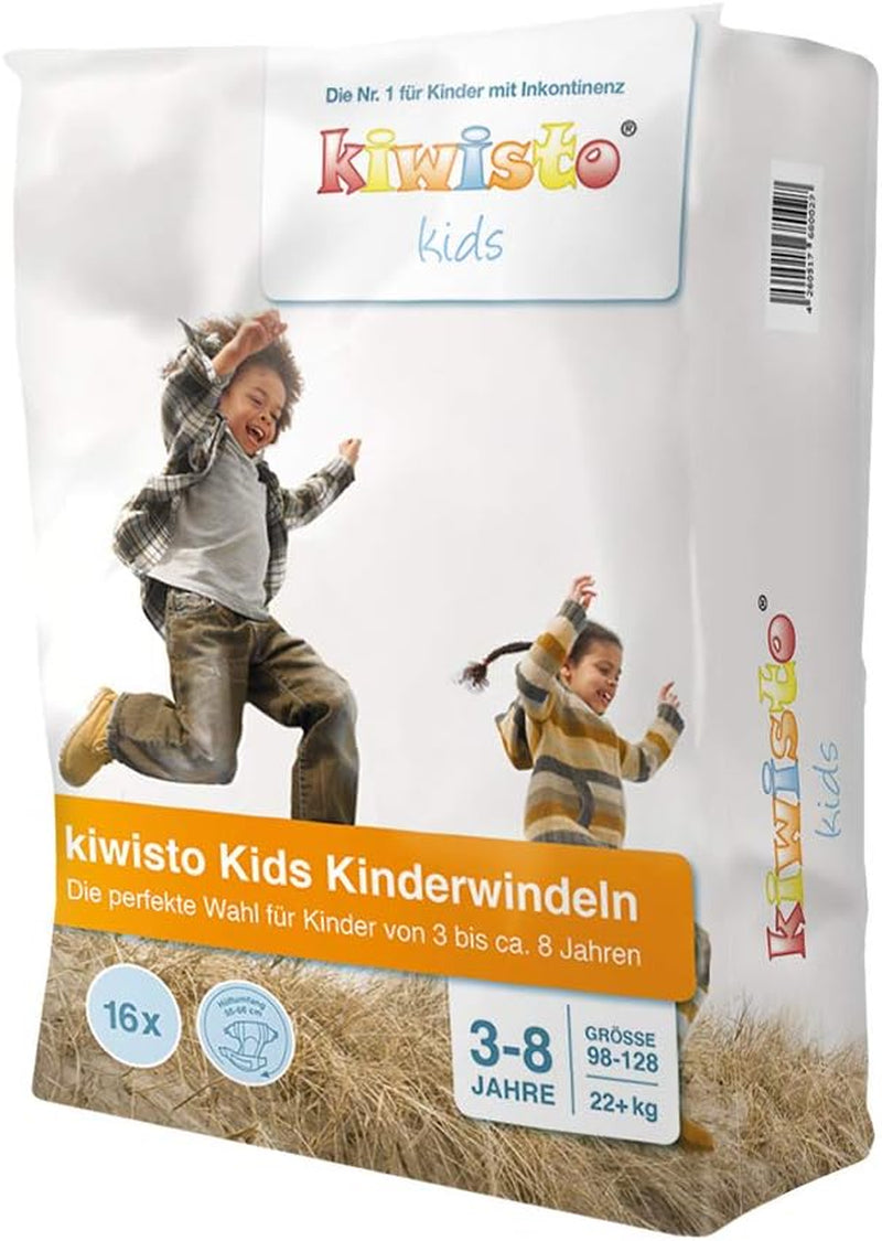 Pannolini per bambini dai 3 agli 8 anni - 22+ kg - circonferenza fianchi 55-66 cm - 16 pannolini