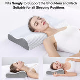 Ecosafeter Cuscino Memory Foam Supporto Collo Cuscino Collo ergonomico per Diverse Posizioni del Sonno con Fodera Sfoderabile Cuscini Ortopedici Cervicali Naty Shop
