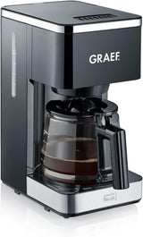 GRAEF. Macchina per caffè espresso con filtro FK402 Nera, 1,25 L, funzione di mantenimento in caldo, timer, funzione di pre-infusione, testa di infusione per uno sviluppo ottimale del sapore, facile da usare
