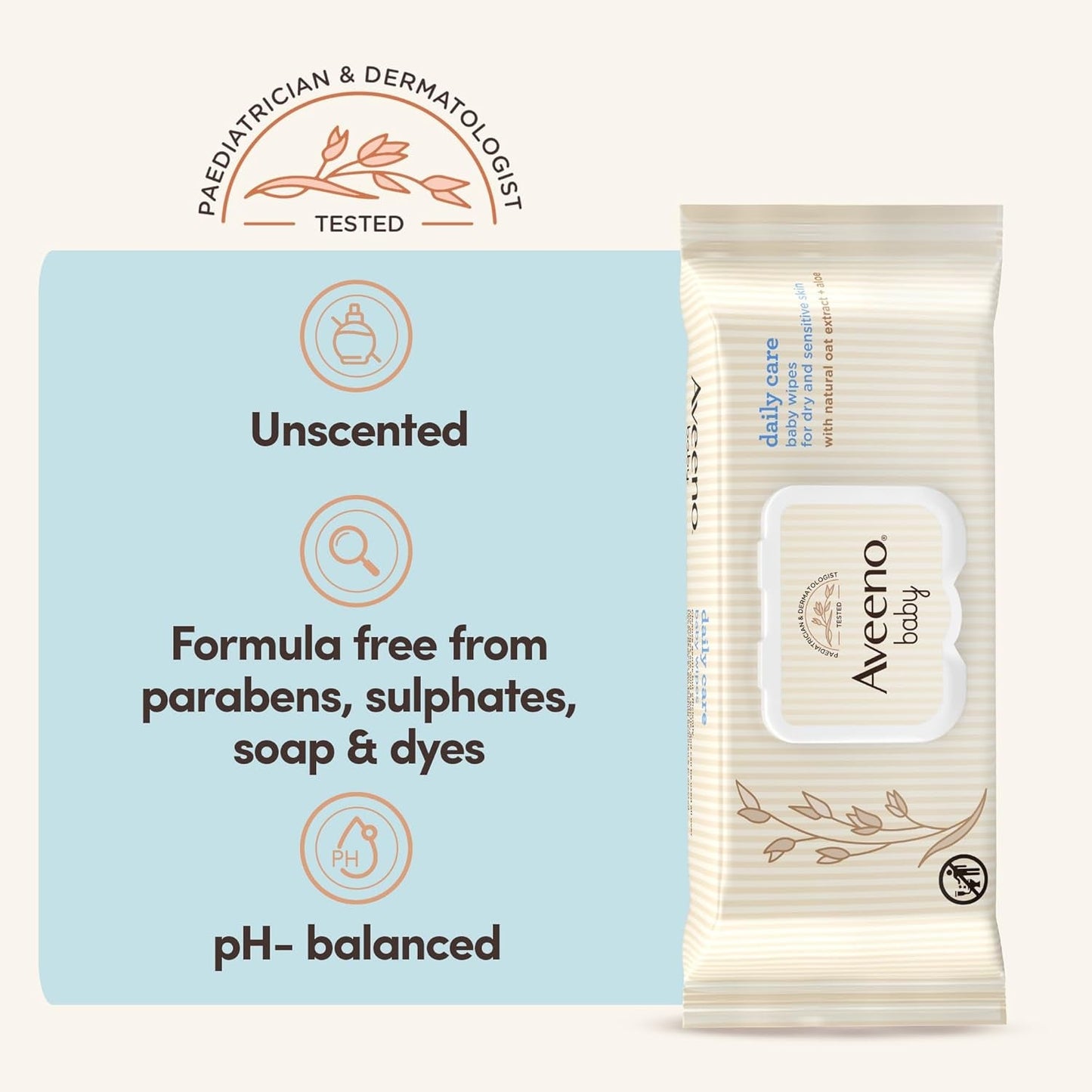 Salviette umidificate Daily Care, puliscono delicatamente ed efficacemente la pelle sensibile, elementi essenziali per il bambino, bianco, 12 pezzi (totale 864 salviette)