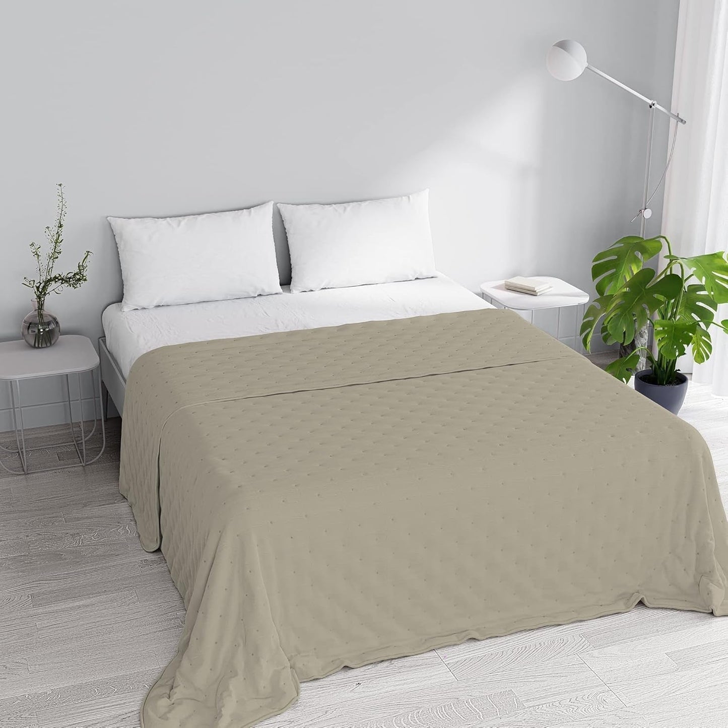 Trapunta estiva biancheria da letto italiana CHIC, microfibra, DOPPIA 250X250Cm, marrone Trapunte e trapunte Naty Shop