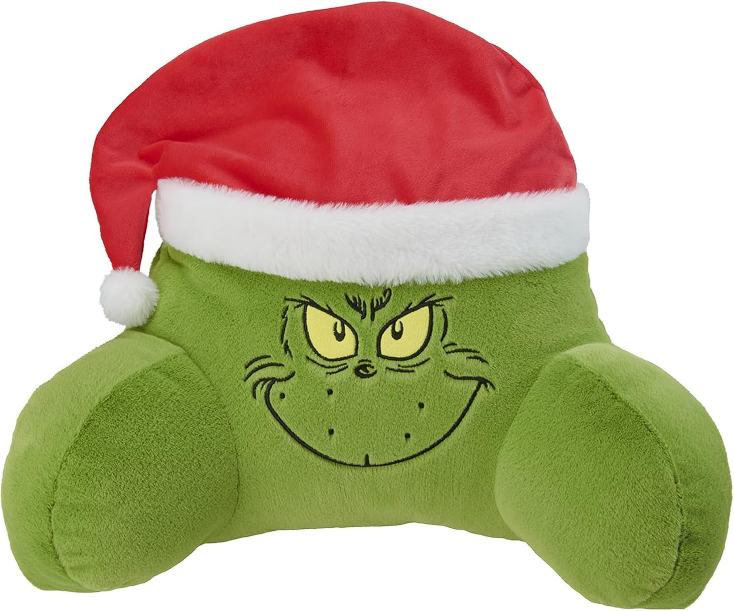 Cuscino Grinch - Cuscino per la Schiena per Letto e Divano, Supporto per la Schiena con Braccioli, Cuscino da Lettura per Schiena, Collo e Testa, Verde, 40 x 38 cm