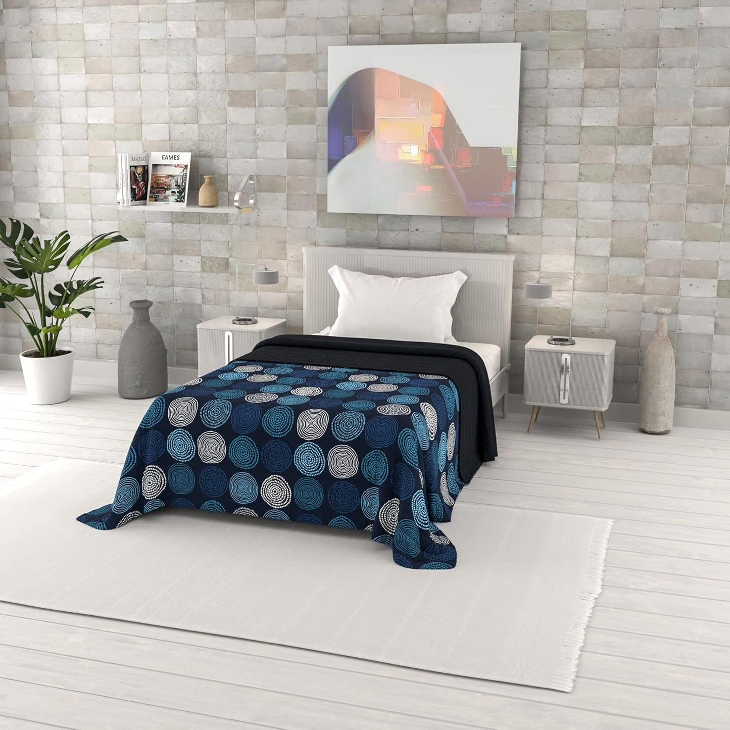Trapunta estiva stampata fantasia, imbottitura in poliestere, Petali, 260X270Cm Trapunte e Trapunte Naty Shop Ipnotic 170X270Cm