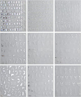 JMEOWIO Nagelsticker Marmor Linie 9 Blatt Nail Art Sticker Selbstklebend Nagelaufkleber Silber Bunt Dekoration Nageldesign Zubehör