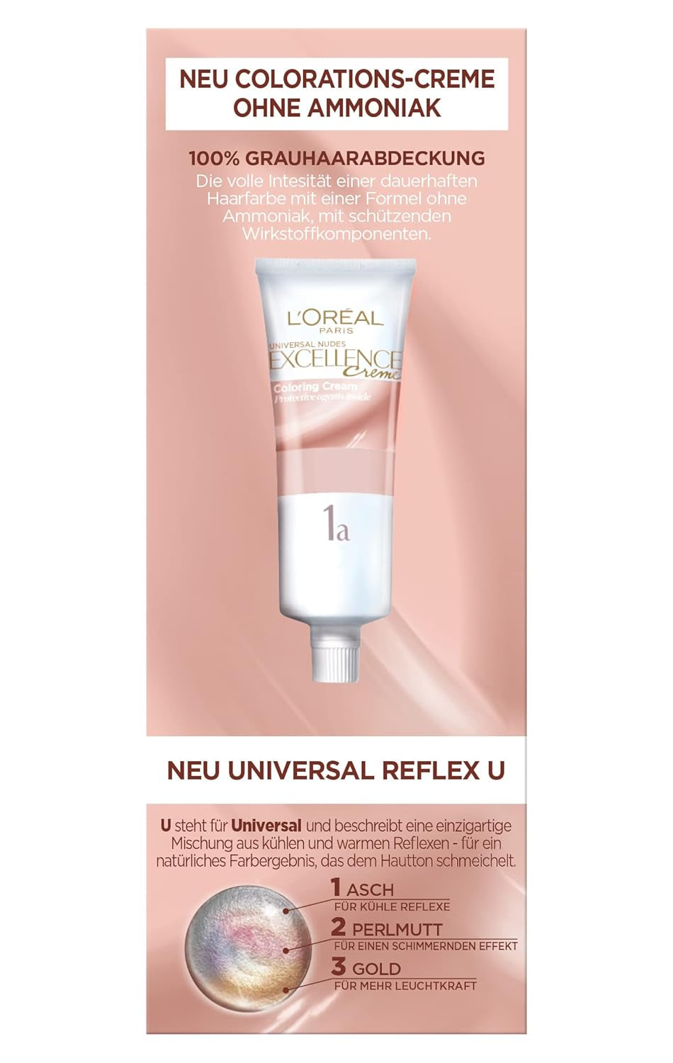 L'Oréal Paris Tintura permanente per capelli per ogni tono di pelle, colorazione senza ammoniaca, toni nude universali con copertura totale dei capelli grigi, Excellence Creme, n. 5U Castano chiaro (marrone), 1 tinta per capelli Naty Shop