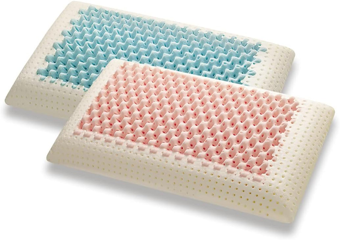 Marcapiuma - Coppia Cuscini Supporto Collo in Memory - Miss & Mister - Lato Ultra Traspirante - Fodera in Cotone 100% - Ortopedico - Cuscino Visco Memory Foam - PRODOTTO MEDICO - Made in Italy Naty Shop Cuscini Standard Default Title