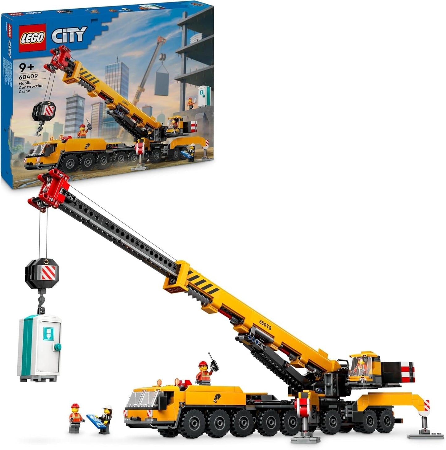 LEGO City Gru mobile da costruzione Giocattolo da costruzione per ragazzi e ragazze Regalo creativo per bambini Braccio lungo estensibile 4 Minifigure di operaio edile per giochi di ruolo 60409 Set da costruzione Besuche den LEGO-Store Titolo predefinito
