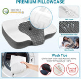 Elviros Cuscino ortopedico in Memory Foam Cuscino per dolori al collo Cuscino per dormire Cuscino ergonomico per il collo Cuscino di supporto per il collo Cuscino antirussamento per chi dorme sul fianco Cuscini ortopedici cervicali bianchi Naty Shop