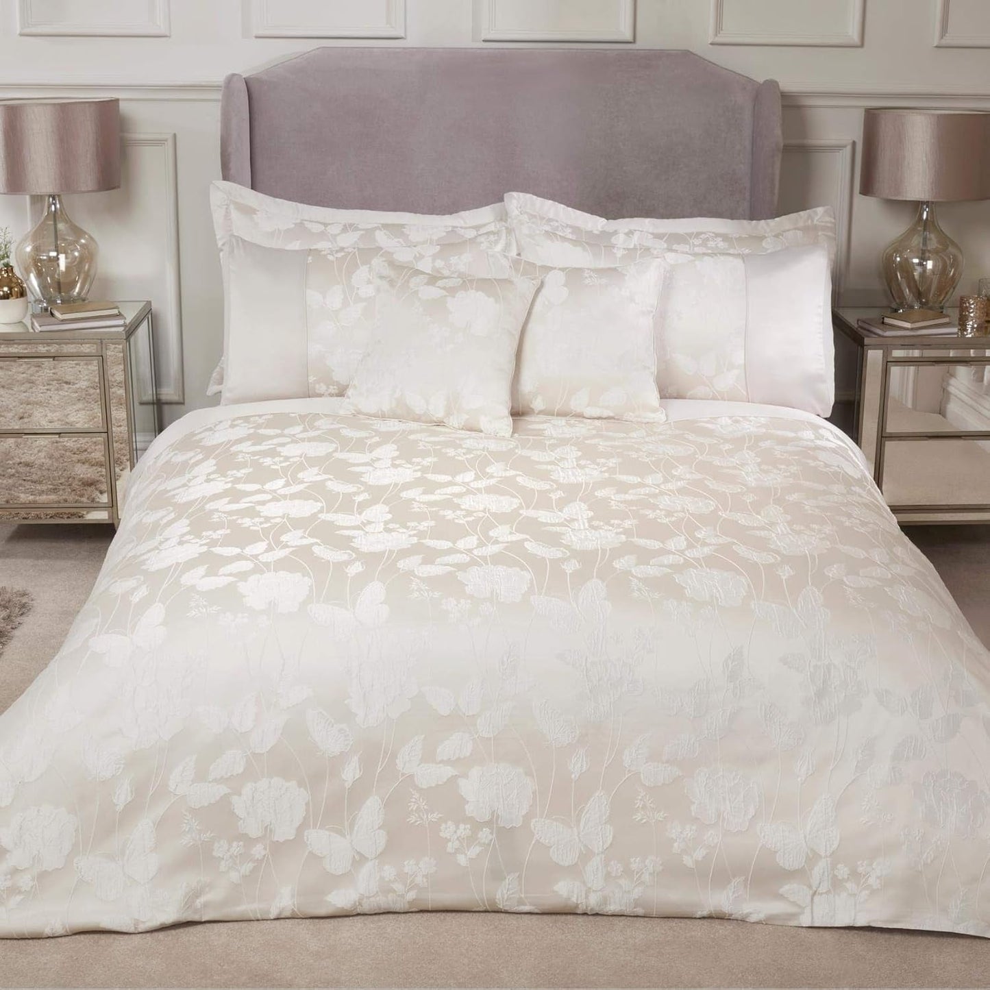 Trapunta Super King Butterfly Meadow 100% poliestere Trapunte e piumini blu navy Naty Shop Color crema Super King