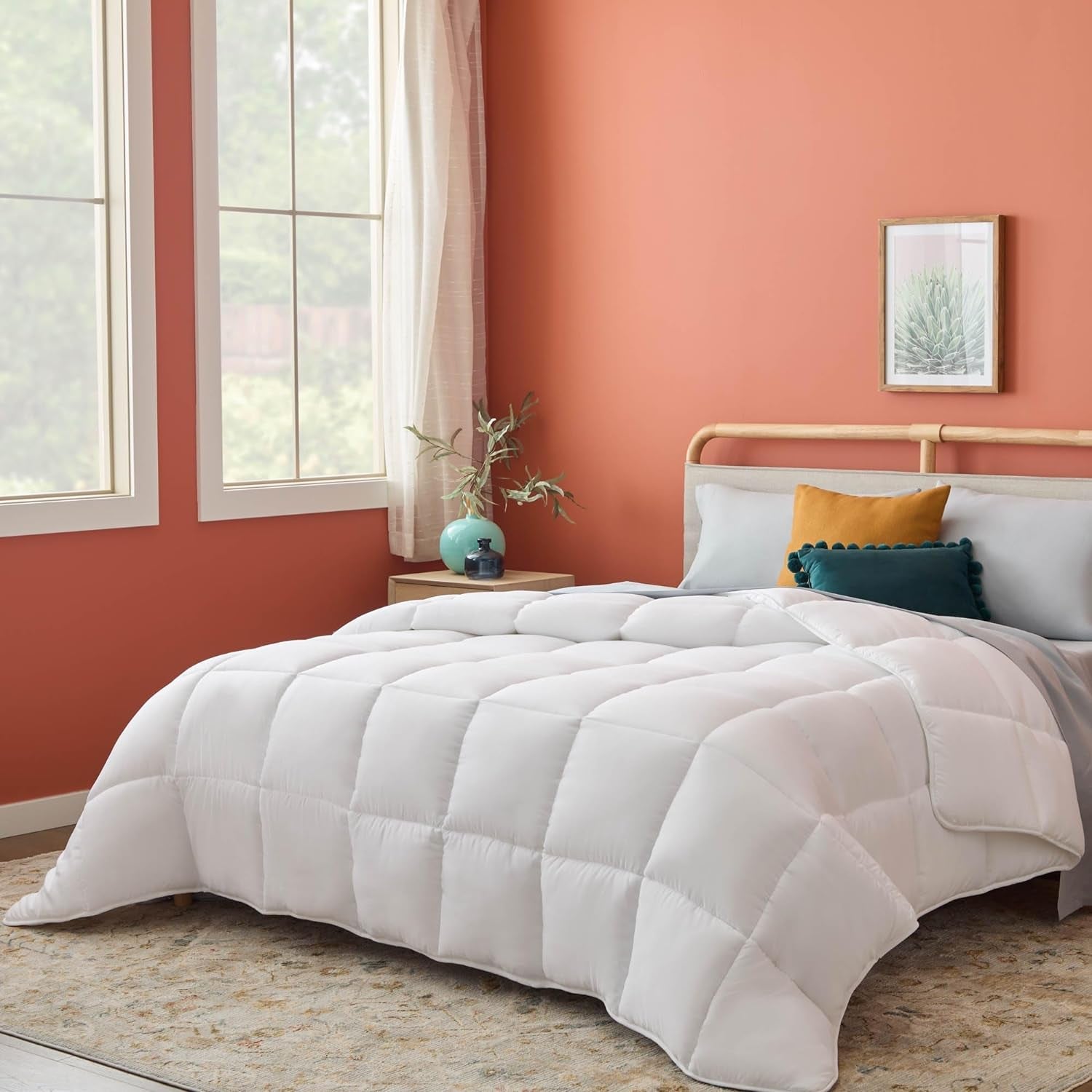 Piumino per tutte le stagioni Linenspa - piumino singolo in microfibra 10,5 Tog - Oeko-Tex, piumino alternativo con piumino, bianco Piumini e trapunte Naty Shop Bianco Letto singolo