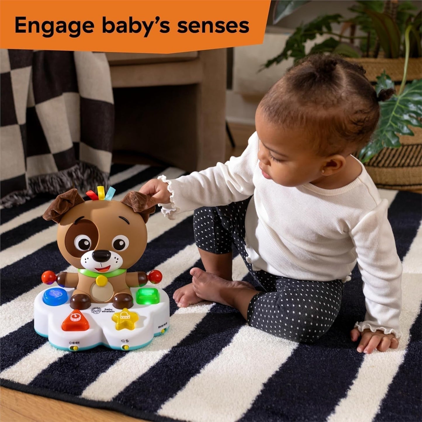 Baby Einstein, Drum & Learn Dean Giocattolo didattico musicale - Giocattolo multisensoriale per bambini, 2 modalità di gioco, colori, forme e strumenti, oltre 50 suoni, dai 6 mesi Giocattoli per bambini Naty Shop