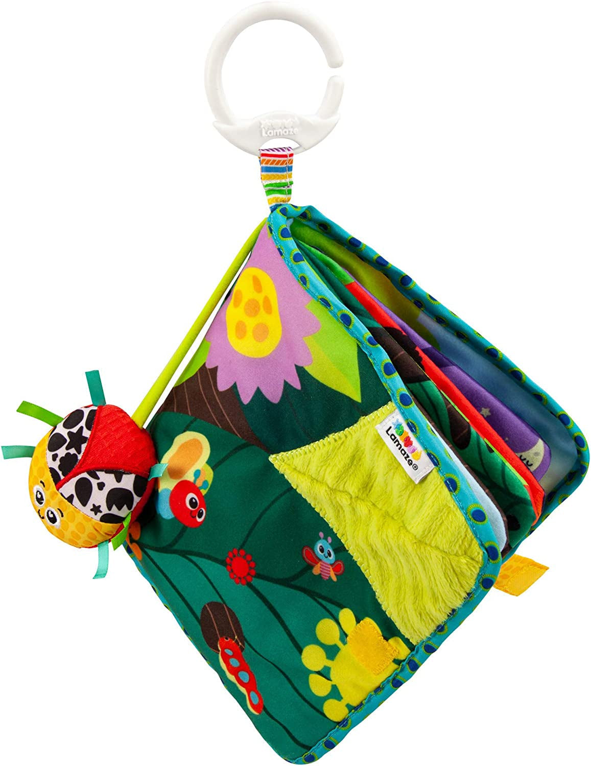 Lamaze Viaggio colorato del Bruco, Giocattolo per Neonato, Giocattolo sensoriale per Bambini con Colori e Suoni, Giocattolo per lo Sviluppo per Ragazzi e Ragazze di 6 Mesi, L27463 Baby Toys Naty Shop Piccolo Scarabeo Libro Morbido