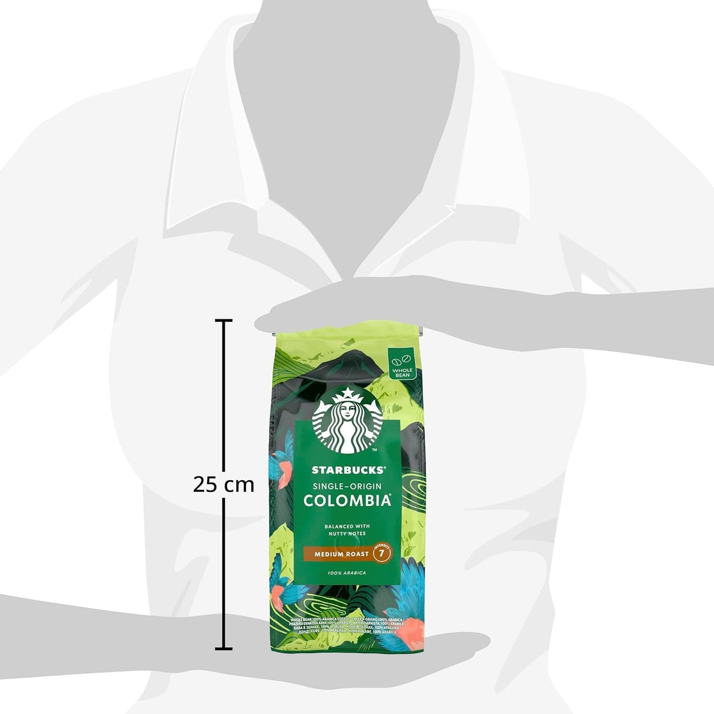 STARBUCKS Caffè monorigine Colombia, tostatura media, chicchi interi 450 g (confezione da 4)