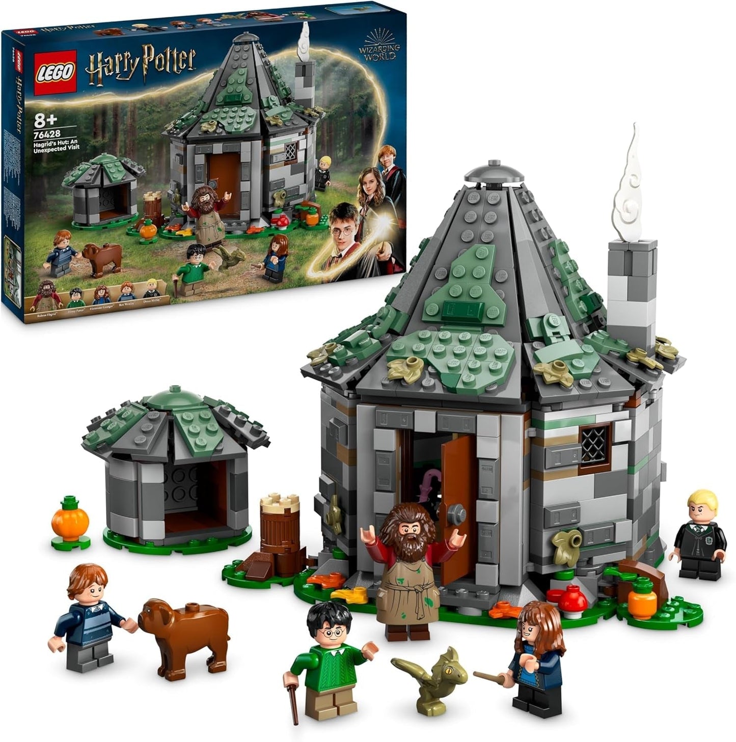 LEGO Harry Potter La capanna di Hagrid: una visita inaspettata set con 5 mini figure e 2 figure di animali, regalo per donne e uomini, giocattolo di avventure magiche, set fantasy 76428 Set di costruzione Beuche den Solo negozio LEGO