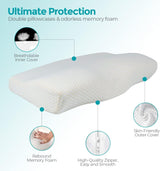 Edihome Cuscino di Sostegno per il Collo Cuscino per Alleviare il Dolore al Collo 50 x 30 x 10 cm Cuscino per Collo in Memory Foam Cuscino Ortopedico Cuscino ergonomico in Doppio Cotone Ipoallergenico