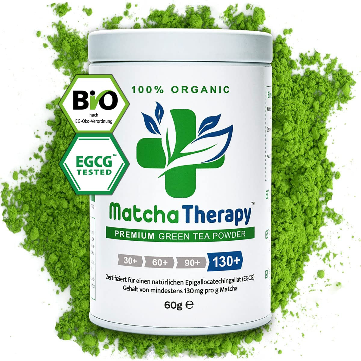 Terapia Matcha 30+ | Polvere di tè matcha biologico | 60 g| Con un contenuto verificato di almeno 30 mg/g di catechina EGCG | Supporta il sistema immunitario e i livelli di energia | Qualità cerimoniale | Tè verde dal Giappone