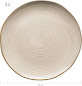 MÄSER 931371 Nottingham Serie Vintage Servizio da tavola per 4, Servizio da tavola da 8 pezzi, Piatti piani e Piatti piani, Look retrò rotondo irregolare, Gres, Beige