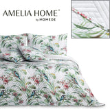 Ameliahome Copriletto Copriletto 260X280 cm Double Face Trapuntatura Facile da pulire Motivo vegetale Motivo uccello Martin pescatore multicolore Letti e coperte Besuche den AmeliaHome-Store