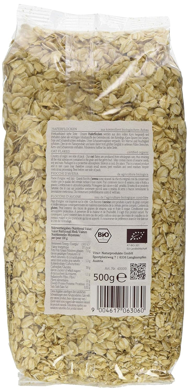 Farina d'avena biologica Verival, confezione da 6 (6 x 500 g)