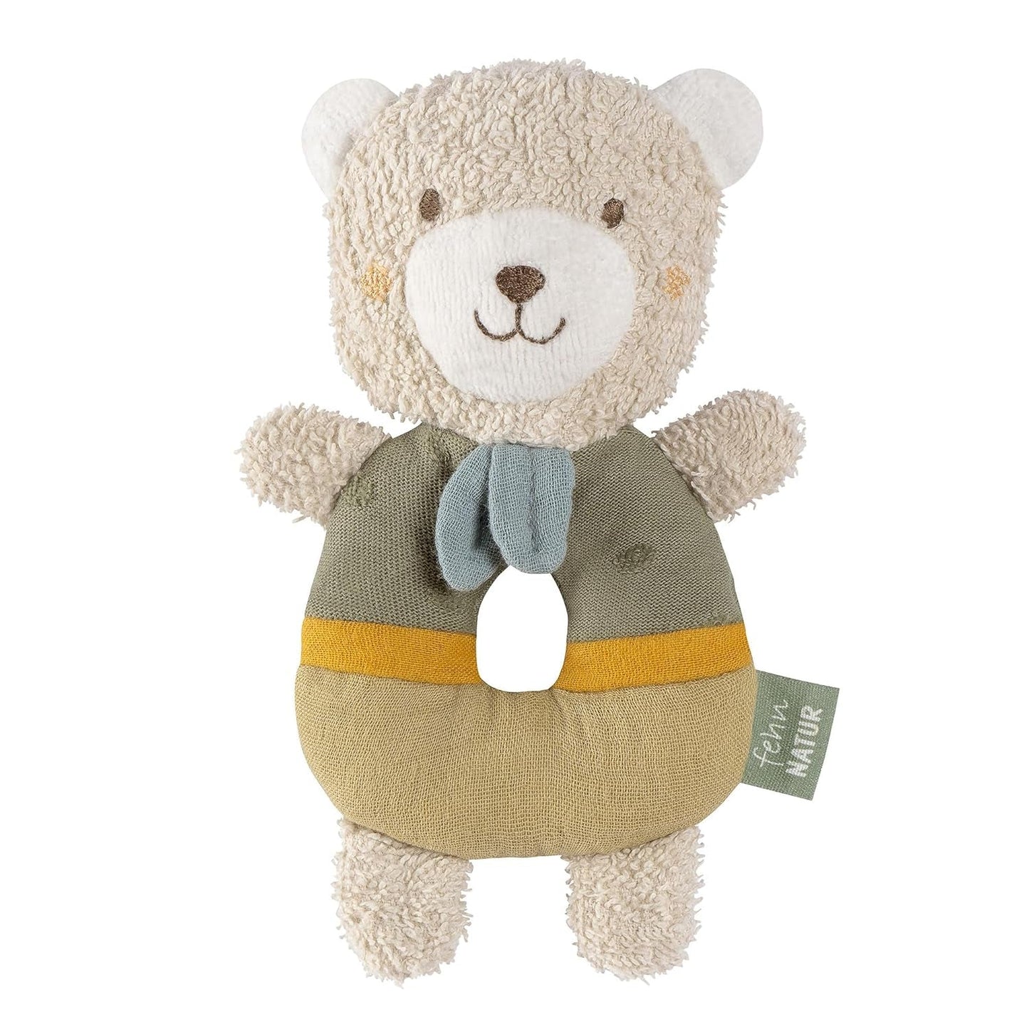 Fehn anello da presa per bebè pecora fehnNATUR - peluche con cotone biologico - giocattolo per bambini con campanello e giocoso apprendimento - giocattolo da presa per neonati e bambini da 0+ mesi Giocattoli Bebe Naty Shop La natura dell'orso