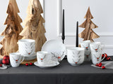 CreaTable, 21498, serie Luna Hirsch, set di stoviglie da 18 pezzi per 6 persone, set da colazione in porcellana, lavabile in lavastoviglie e adatto al microonde, produzione di qualità