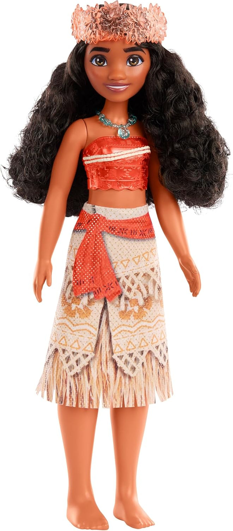 Mattel DISNEY Vaiana - Bambola alla moda articolata con vestito glitterato, fascia per capelli e collana staccabili, per bambini dai 3 anni in su, HPG68