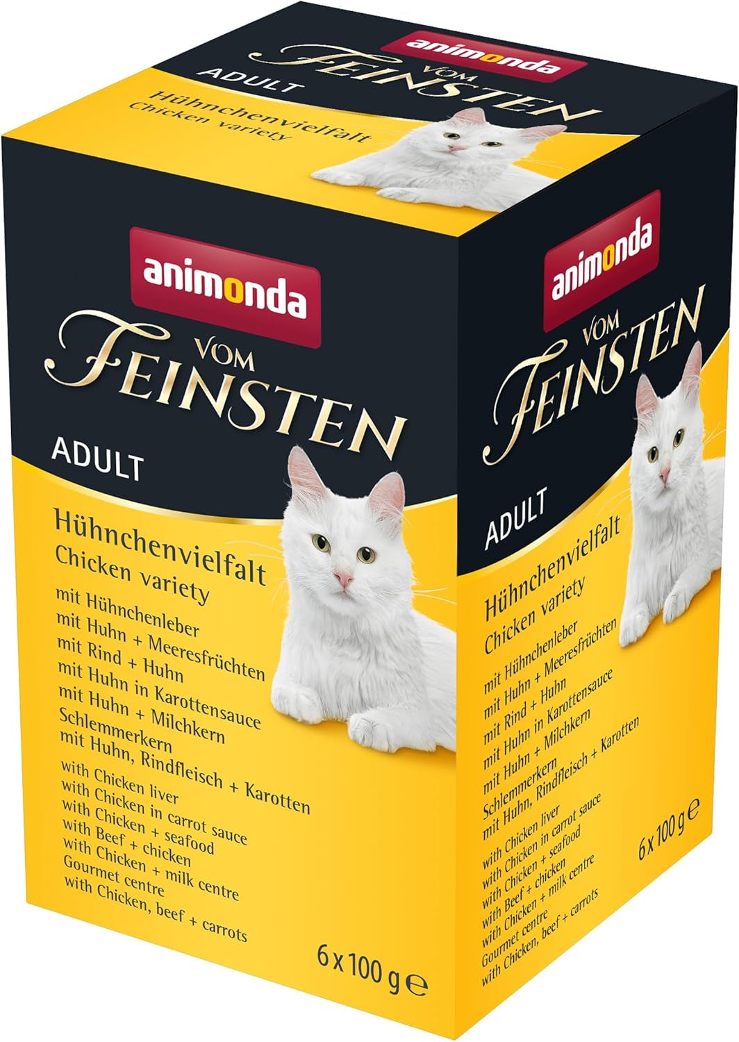 animonda Vom Feinsten Alimento umido per gatti adulti, varietà pollo, 6 x 100 g