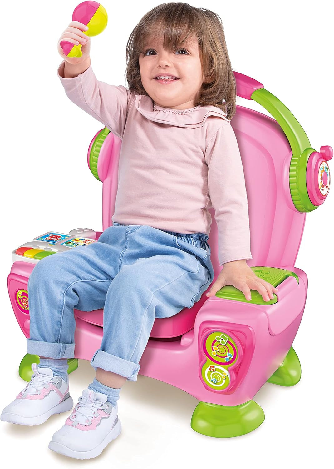 Clementoni 17755 Poltrona canto con suono e danza rosa - poltrona interattiva e multifunzionale per bambini in italiano, giocattolo 1 anno - Made in Italy, multicolore Giocattoli Bebe Naty Shop