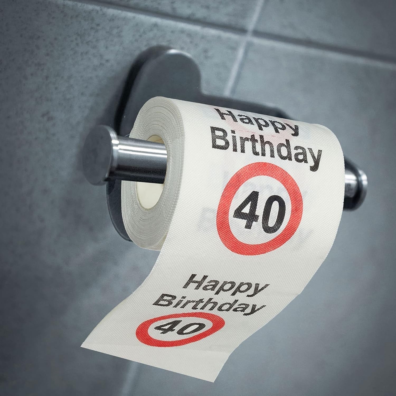 Set 4 carte igieniche "Buon 40° compleanno" │40° compleanno 24 metri 2 tessuti 180Gr/Qm │ Carta igienica motivo carta igienica (4 X carta igienica 40)