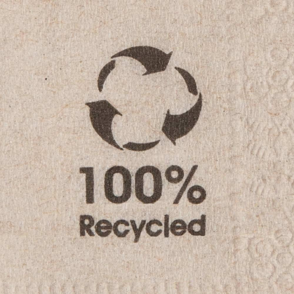 Tovaglioli biologici ecologici realizzati con carta riciclata I Tovaglioli di carta di alta qualità 10 x 10 cm I Tovaglioli da cocktail da 100 pezzi Non sbiancati Biodegradabili Compostabili