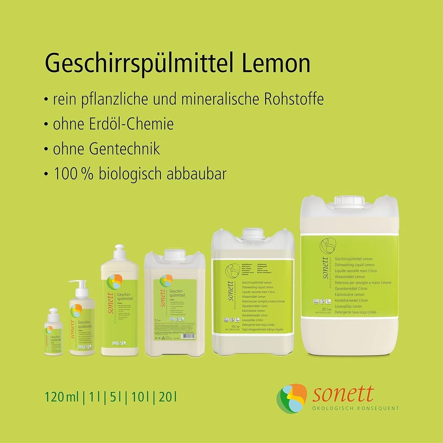 Detersivo liquido per piatti Sonett Lemon, 300 ml Naty Shop