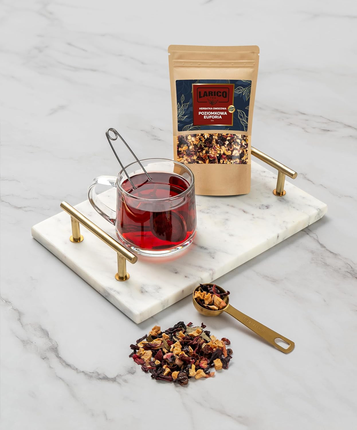 Tè Larico Tè naturale alla frutta Früchtchen Mix Fragole di bosco Euphorie 50 g/Tè sfuso di alta qualità/Tè sfuso naturale
