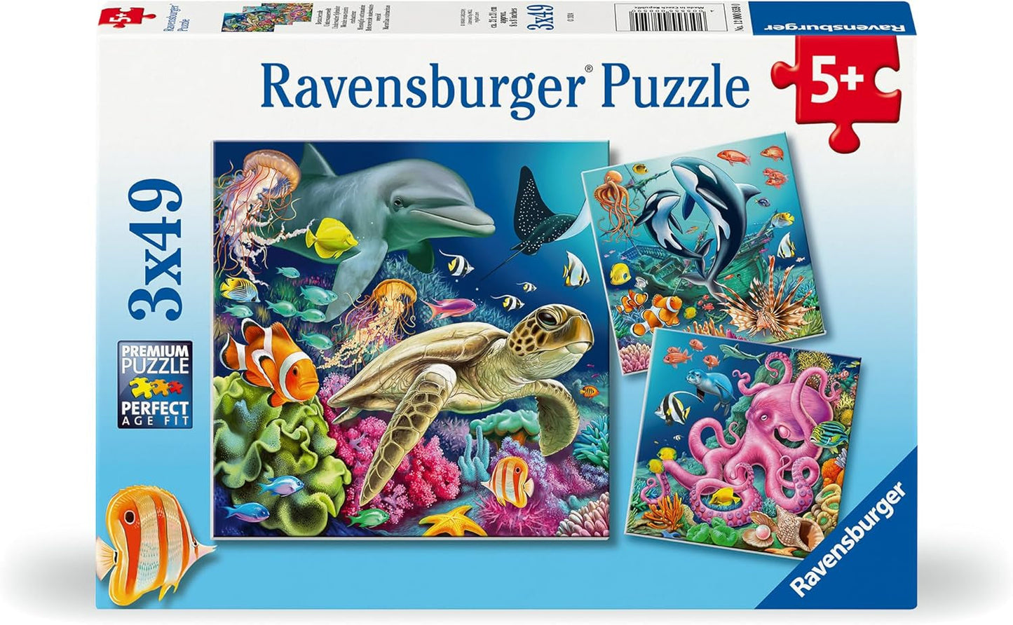 Ravensburger Puzzle per bambini - 12000859 Incantevole mondo sottomarino - Puzzle 3X49 pezzi per bambini 5+ Puzzle Naty Shop Titolo predefinito
