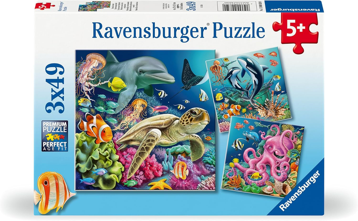 Ravensburger Puzzle per bambini - 12000859 Incantevole mondo sottomarino - Puzzle 3X49 pezzi per bambini 5+ Puzzle Naty Shop Titolo predefinito