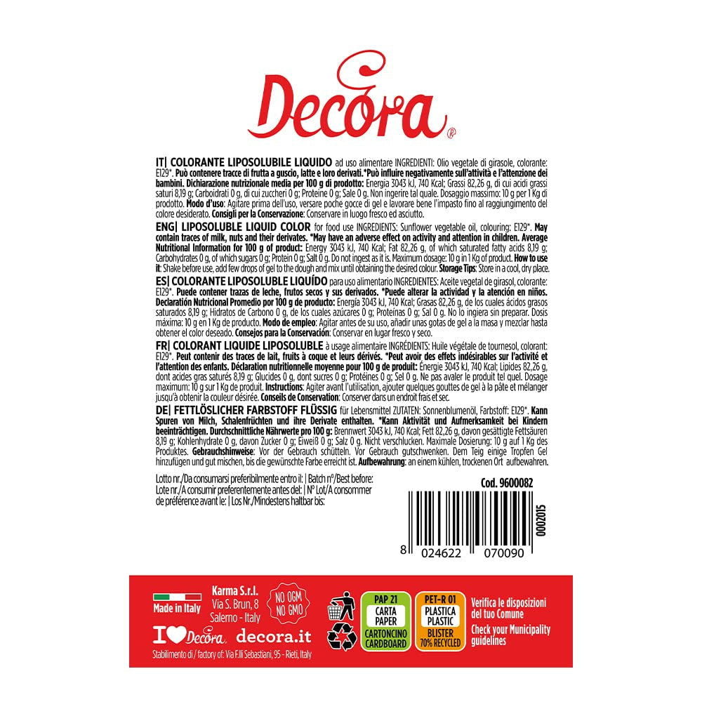 9600082 COLORE LIQUIDO ROSSO SOLUBILE 15 G