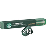 STARBUCKS Pike Place Roast di Nespresso, Mittlere Röstung, Kaffeekapseln 10 x 10 (100 Kapseln)