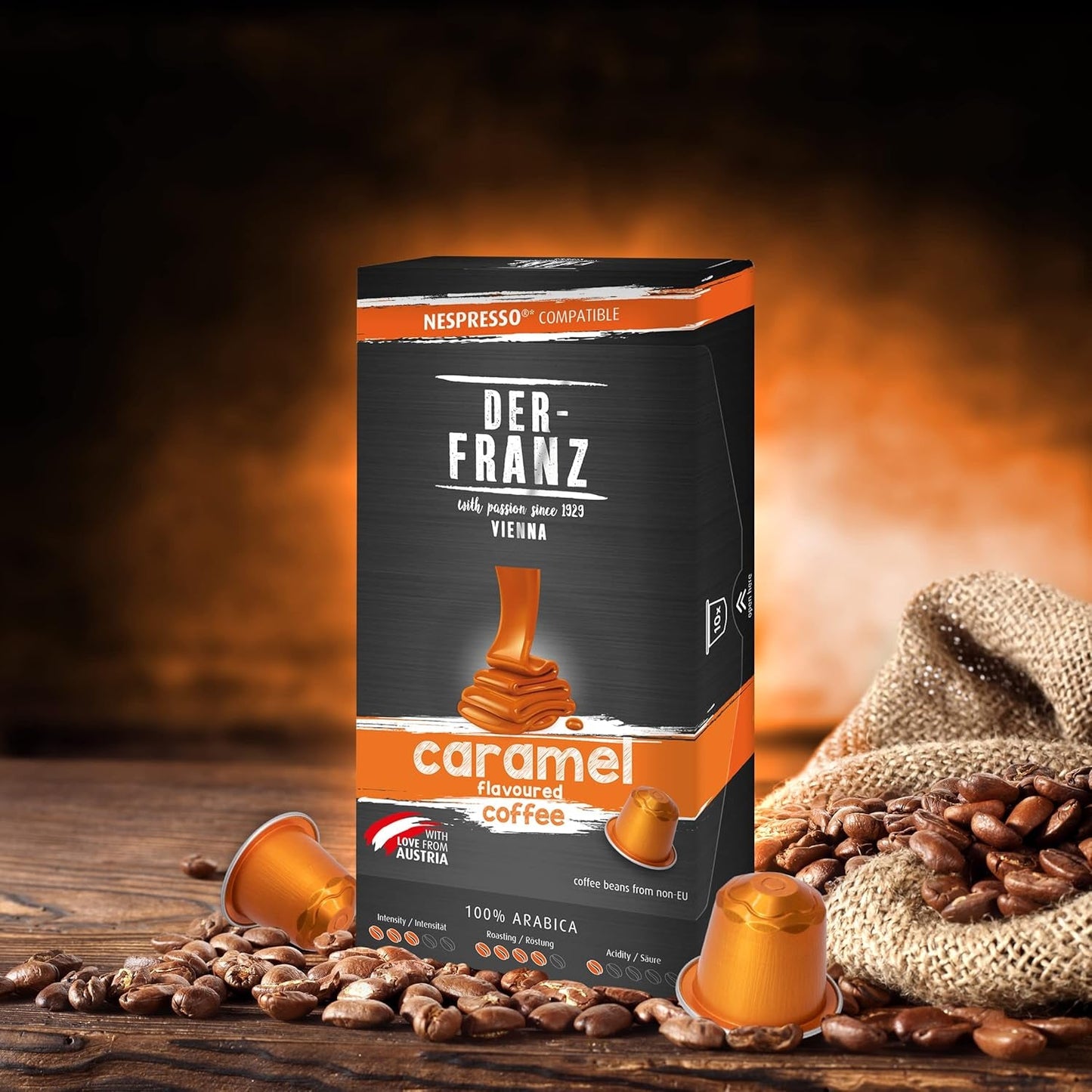 Capsule per Kaffee compatibili Nespresso, 1 x 10 capsule, aroma al caramello