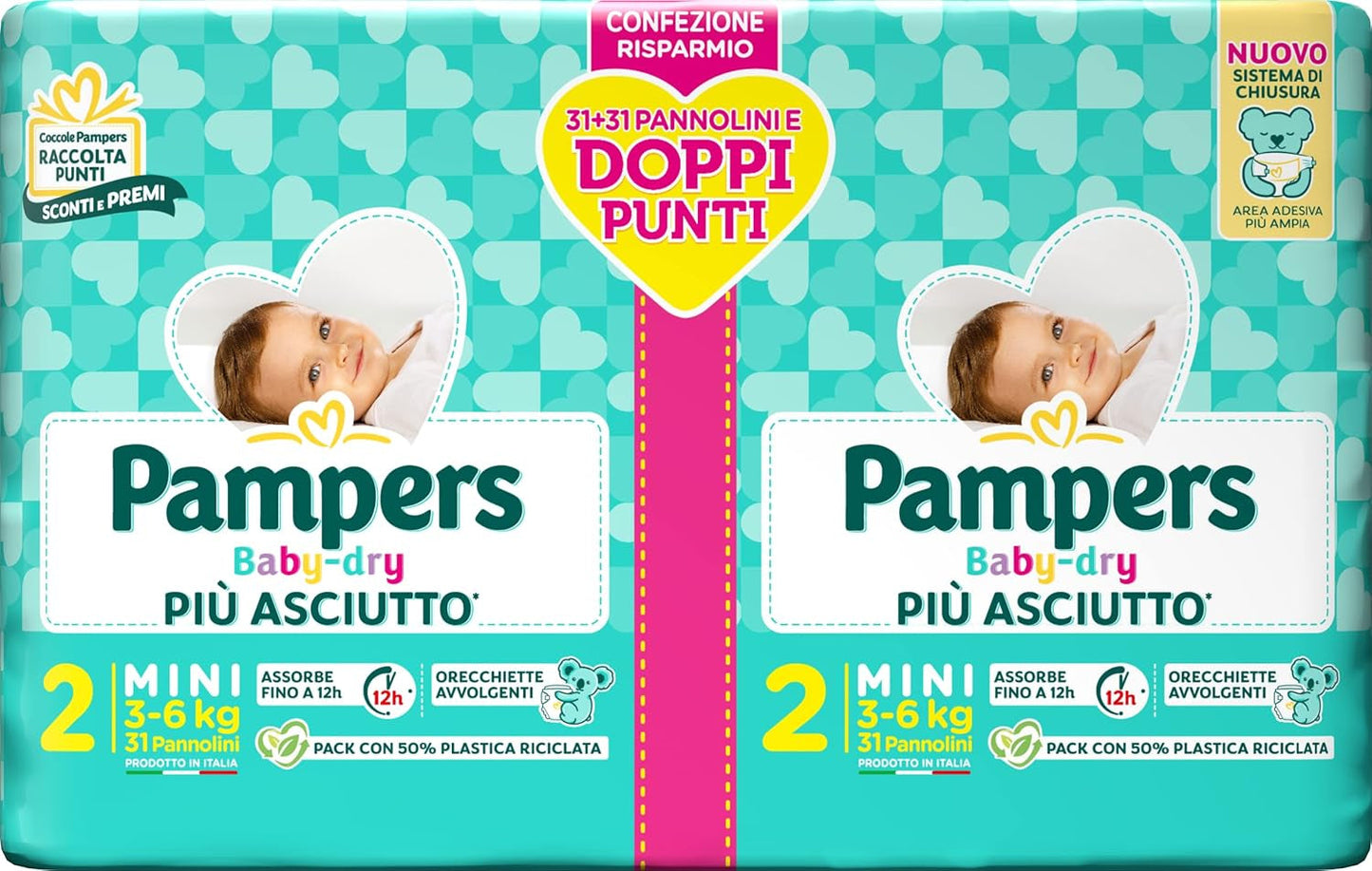 Pannolini Pampers Baby Dry Maxi Twin Pack, taglia 4 (7-18 kg), 48 pannolini