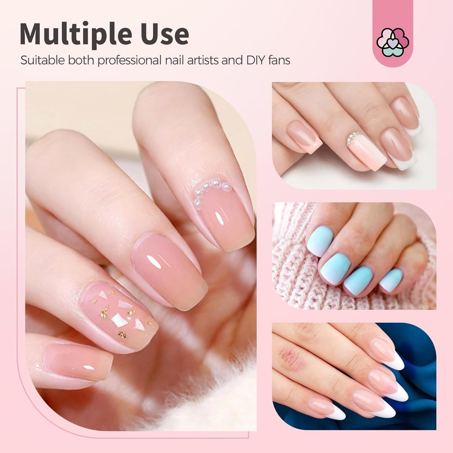 125 Nail Art Schwämme und 4 Krallen Nail Sponge Metallgreifer Für Ombre Und Gradient Nageldesign, Nagelkunst-Schwamm Pinsel, Maniküre Zubehör Für Nägel, Nail Art Schwämme Für Babyboomer Effekte DIY