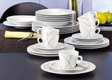 Seltmann Weiden 001.706904 Trio Highline Set Stoviglie Combinate, 30 Pezzi, 36,5 x 31,2 x 36,9 cm, Bianco